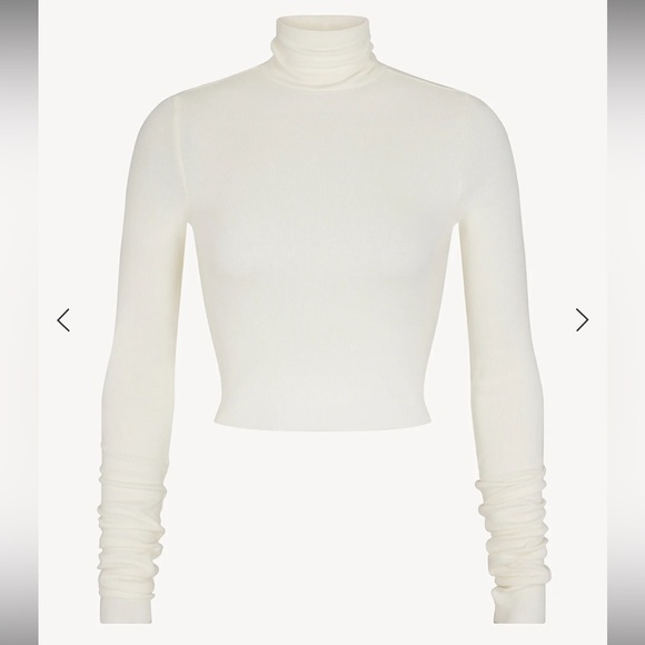 ETERNE Cropped Ribbed Turtleneck Top Sz M - Picture 5 of 11